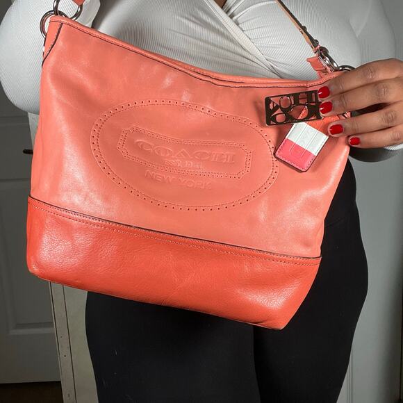 COACH Y2K Hampton 19393 Two Tone Pink Hobo Style Shoulder Bag - Picture 10 of 12